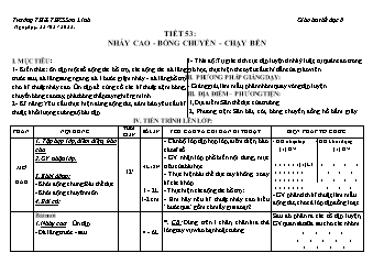 Kế hoạch bài dạy GDTC 8 - Tuần 24 - Năm học 2021-2022