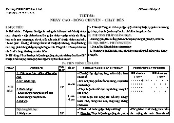 Kế hoạch bài dạy GDTC 8 - Tuần 27 - Năm học 2021-2022