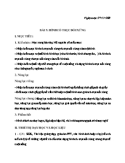 Kế hoạch bài dạy Hình học 6 - Bài 5: Hình có trục đối xứng - Năm học 2021-2022