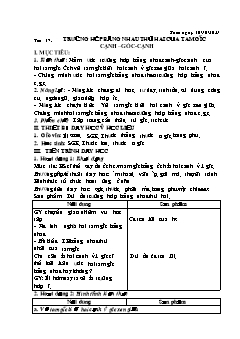 Kế hoạch bài dạy Hình học 7 - Tiết 17+18 - Năm học 2021-2022 - Nguyễn Đức Thắng