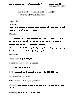 Kế hoạch bài dạy Hình học Lớp 8 - Bài 10+11 - Năm học 2021-2022