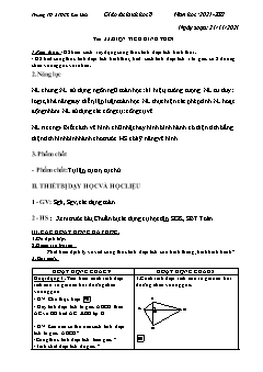 Kế hoạch bài dạy Hình học Lớp 8 - Tiết 22+23 - Năm học 2021-2022