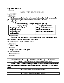 Kế hoạch bài dạy Sinh học Lớp 7 - Tiết 43+44, Bài 55: Tiến hóa về sinh sản - Năm học 2021-2022 - Nguyễn Anh Tuấn