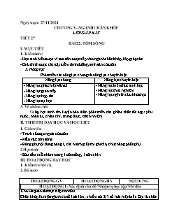 Kế hoạch bài dạy Sinh học Lớp 7 - Tuần 13 - Năm học 2021-2022 - Nguyễn Anh Tuấn