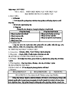 Kế hoạch bài dạy Sinh học Lớp 7 - Tuần 2, Tiết 2+3 - Năm học 2021-2022 - Nguyễn Anh Tuấn