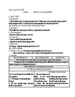 Kế hoạch bài dạy Sinh học Lớp 7 - Tuần 25, Bài 60: Dộng vật quí hiếm - Năm học 2021-2022 - Nguyễn Anh Tuấn