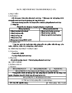 Kế hoạch bài dạy Sinh học Lớp 7 - Tuần 26, Bài 59: Biện pháp đấu tranh sinh học - Năm học 2021-2022 - Nguyễn Anh Tuấn