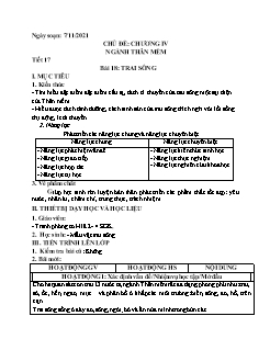 Kế hoạch bài dạy Sinh học Lớp 7 - Tuần 9 - Năm học 2021-2022 - Nguyễn Anh Tuấn