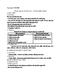 Kế hoạch bài dạy Sinh học Lớp 8 - Tiết 45, Bài 56: Tuyến tụy. Tuyến trên thận - Năm học 2021-2022 - Nguyễn Anh Tuấn