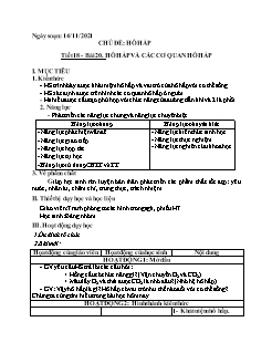 Kế hoạch bài dạy Sinh học Lớp 8 - Tuần 10 - Năm học 2021-2022 - Nguyễn Anh Tuấn