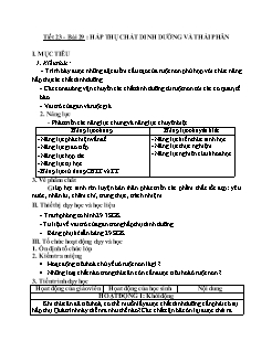 Kế hoạch bài dạy Sinh học Lớp 8 - Tuần 13 - Năm học 2021-2022 - Nguyễn Anh Tuấn