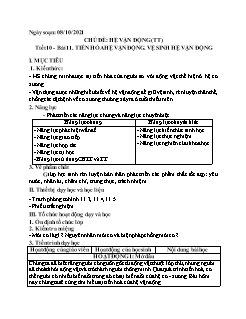 Kế hoạch bài dạy Sinh học Lớp 8 - Tuần 6 - Năm học 2021-2022 - Nguyễn Anh Tuấn