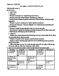 Kế hoạch bài dạy Sinh học Lớp 9 - Chủ đề: Lai 1 cặp tính trạng - Năm học 2021-2022 - Nguyễn Anh Tuấn