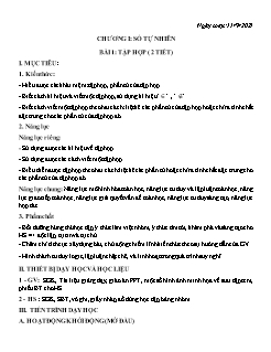 Kế hoạch bài dạy Số học 6 - Chương I: Số tự nhiên - Năm học 2021-2022