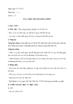 Kế hoạch bài dạy Số học 6 Sách Cánh diều - Tiết 52+53, Bài 2: Biểu đồ cột kép - Năm học 2021-2022 - Phạm Công Hoàng