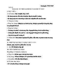 Kế hoạch bài dạy Tin học 6 Sách Cánh diều - Tiết 23, Bài 8: Dự án nhỏ Lợi ích của sơ đồ tư duy - Năm học 2021-2022 - Nguyễn Đức Thắng