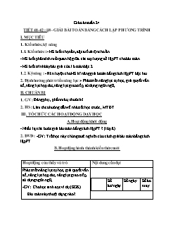 Kế hoạch bài dạy Toán + Vật lí Lớp 9 - Tuần 24 - Năm học 2021-2022 - Phan Thị Thanh