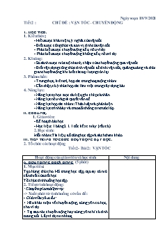 Kế hoạch bài dạy Vật lí 8 - Tiết 2, Bài 2: Vận tốc - Năm học 2021-2022 - Võ Minh Tú