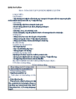 Kế hoạch bài dạy Vật lí + Toán 9 - Tuần 4 - Năm học 2021-2022 - Phan Thị Thanh