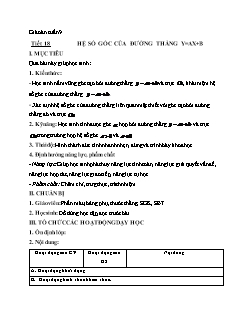 Kế hoạch bài dạy Vật lí + Toán 9 - Tuần 9 - Năm học 2021-2022 - Phan Thị Thanh