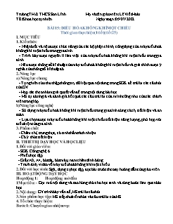 Kế hoạch dạy học Công nghệ 6 - Tuần 25, Bài 15: Điều hòa không khí 1 chiều - Năm học 2021-2022 - Lê Viết Hoài