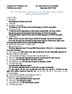 Kế hoạch dạy học Công nghệ 6 - Tuần 27: Ôn tập chủ đề II - Năm học 2021-2022 - Lê Viết Hoài