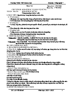 Kế hoạch dạy học Công nghệ 7 - Tiết 24, Bài 29: Khai thác rừng - Năm học 2021-2022 - Lê Viết Hoài