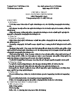 Kế hoạch dạy học Công nghệ Lớp 6 - Tuần 6, Bài 3: Ngôi nhà thông minh - Năm học 2021-2022 - Lê Viết Hoài
