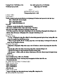 Kế hoạch dạy học Công nghệ Lớp 6 - Tuần 7, Tiết 7: Kiểm tra giữa học kì I - Năm học 2021-2022 - Lê Viết Hoài
