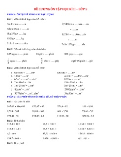 5 Đề ôn tập học kì II Toán lớp 5