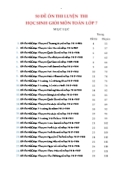 50 Đề ôn thi luyện thi HSG môn Toán 7