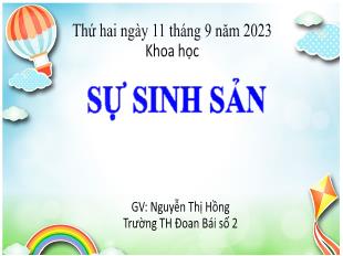 Bài giảng Khoa học 5 - Bài: Sự sinh sản - Nguyễn Thị Hồng