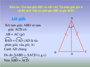 Bài giảng Toán 7 - Bài: Tam giác cân