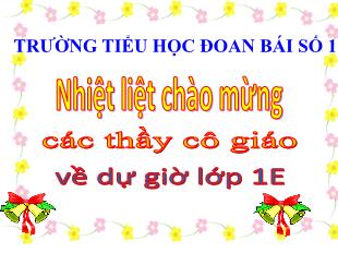 Bài giảng Tự nhiên xã hội 1 (Kết nối tri thức) - Bài 8: Tết Nguyên Đán - Trường Tiểu học Đoan Bái số 1