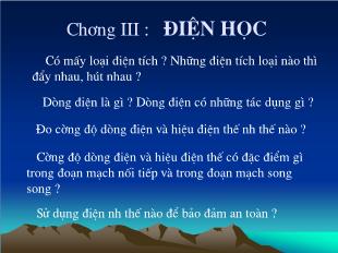 Bài giảng Vật lí 7 - Chương III: Điện học - Tiết 19: Sự nhiễm điện do cọ xát