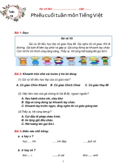 Bài tập Tiếng Việt 1 - Tuần 19-35