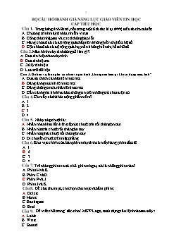 Bộ câu hỏi đánh giá năng giáo viên Tin học cấp Tiểu học