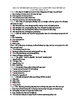 Bộ câu hỏi đánh giá năng lực giáo viên dạy Mĩ thuật cấp Tiểu học - Năm học 2023-2024