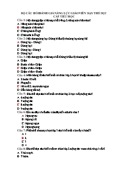 Bộ câu hỏi đánh giá năng lực giáo viên dạy Thể dục cấp Tiểu học