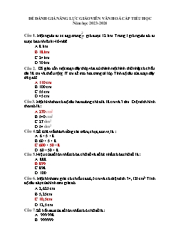 Đề đánh giá năng lực giáo viên văn hóa cấp Tiểu học - Năm học 2023-2024