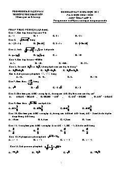 Đề khảo sát giữa học kì I Toán 9 - Năm học 2023-2024 - Trường THCS Bảo Sơn (Có đáp án)