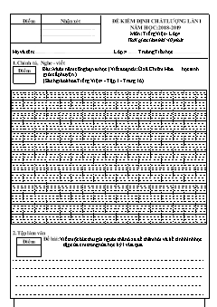 Đề kiểm định chất lượng Tiếng Việt 4 (Lần 1) - Năm học 2018-2019 (Có đáp án)