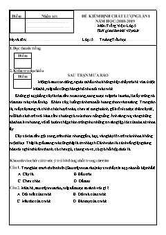 Đề kiểm định chất lượng Tiếng Việt 5 (Lần 1) - Năm học 2018-2019 (Có đáp án)