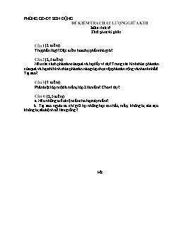 Đề kiểm tra chất lượng giữa học kì II Sinh học 6+9 - PGD Sơn Động (Có đáp án)