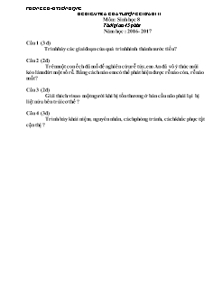Đề kiểm tra chất lượng giữa học kì II Sinh học 7+8 - Năm học 2016-2017 - PGD Sơn Động (Có đáp án)