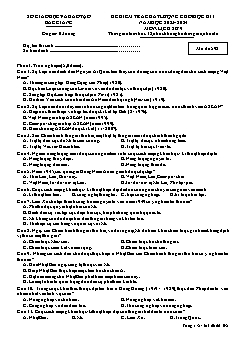 Đề kiểm tra cuối học kì I Lịch sử 9 - Mã đề 592 - Năm học 2023-2024 - Sở GD&ĐT Bắc Giang (Có đáp án)