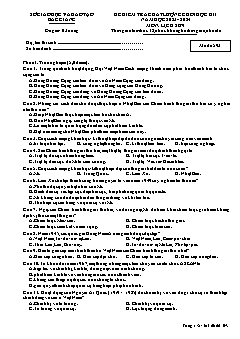 Đề kiểm tra cuối học kì I Lịch sử 9 - Mã đề 593 - Năm học 2023-2024 - Sở GD&ĐT Bắc Giang (Có đáp án)