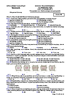 Đề kiểm tra cuối học kì I Sinh học 9 - Mã đề 492 - Năm học 2023-2024 - Sở GD&ĐT Bắc Giang (Có đáp án)