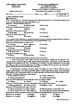 Đề kiểm tra cuối học kì I Tiếng Anh 8 - Mã đề 883 - Năm học 2023-2024 - Sở GD&ĐT Bắc Giang (Có đáp án + File nghe)
