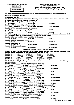 Đề kiểm tra cuối học kì I Tiếng Anh 9 (Chương trình 7 năm) - Mã đề 891 - Năm học 2023-2024 - Sở GD&ĐT Bắc Giang (Có đáp án + File nghe)
